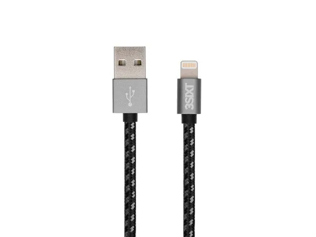 3sixT BLACK Cable - USB-A to Lightning - 1m