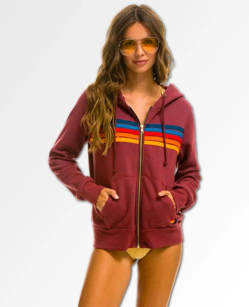 5 Stripe Plum Unisex Hoodie