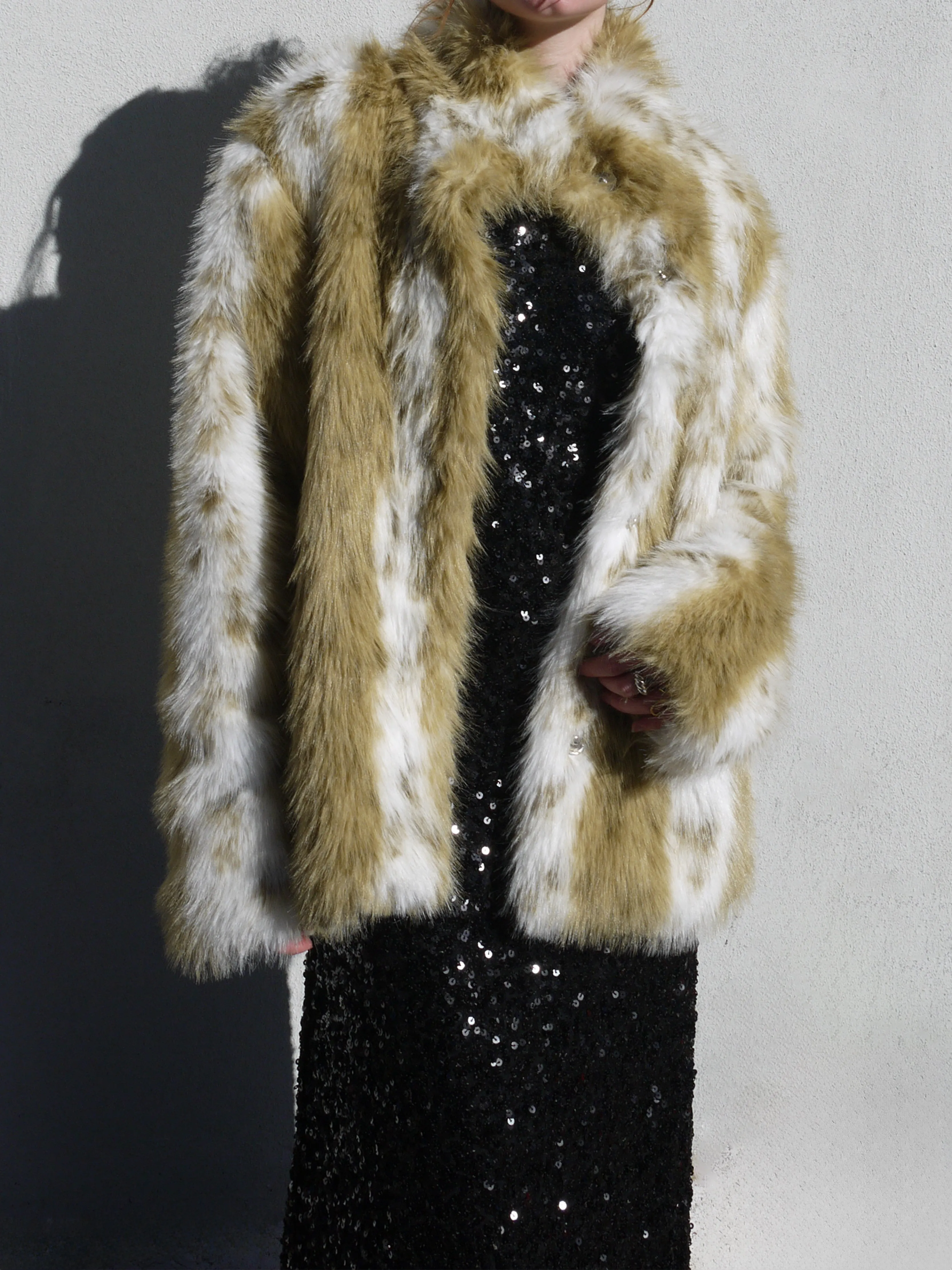 animal print fur jacket