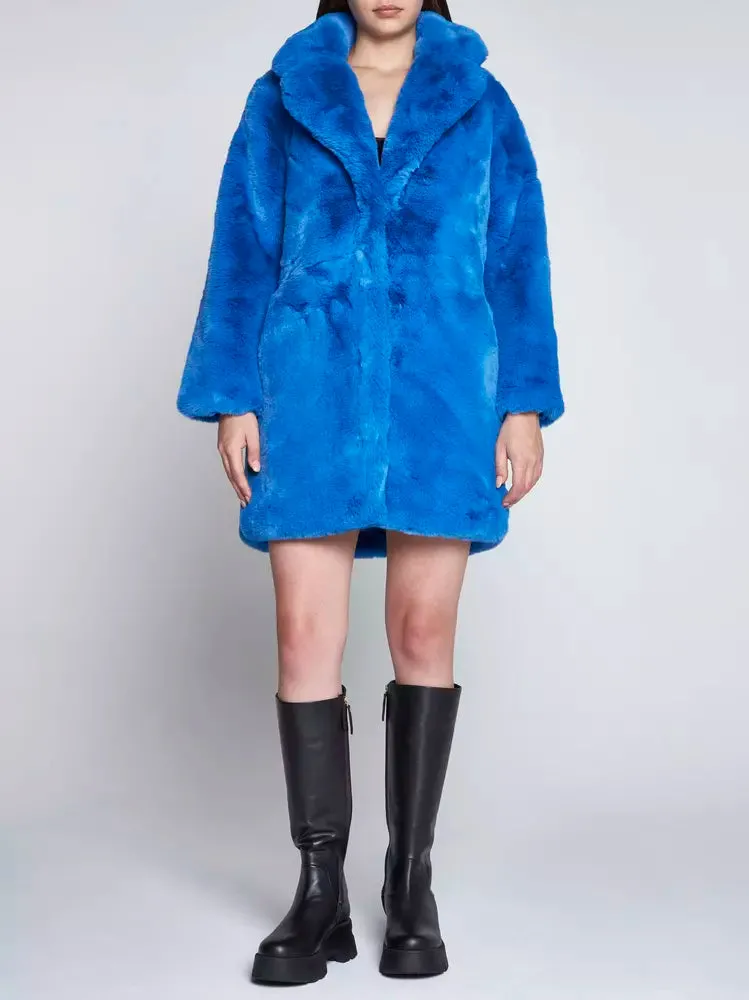 Apparis Chic Sapphire Eco-Fur Jacket – Unparalleled Warmth