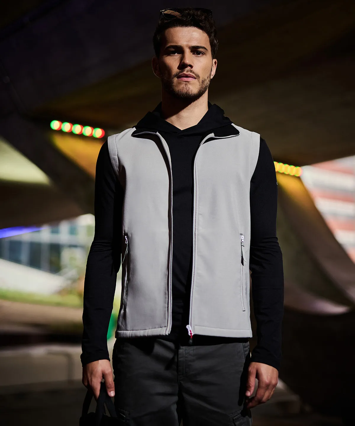 Ascender 2-layer softshell bodywarmer | Black/Mineral Grey