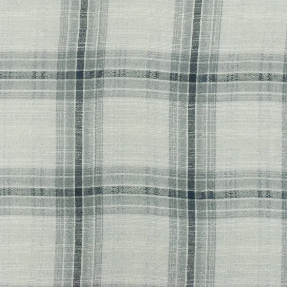 Ash Blue-Multi Plaid Cotton Dobby Woven Fabric