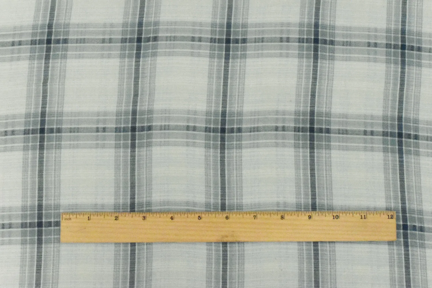 Ash Blue-Multi Plaid Cotton Dobby Woven Fabric