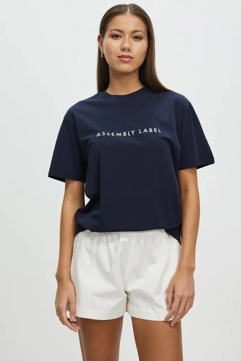 Assembly Label - Everyday Organic Logo Tee - Petrol White