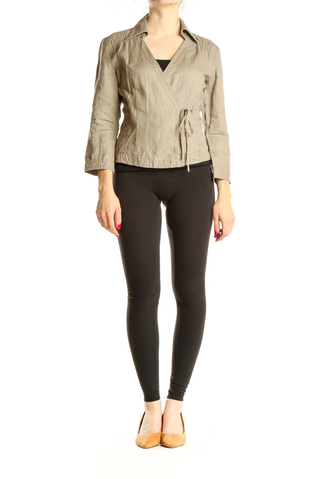 Beige Chic Light Weight Wrap Jacket