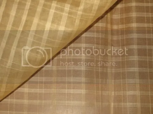 Beigeish Nude color Cotton Organdy Plaids~Width 44&quot;