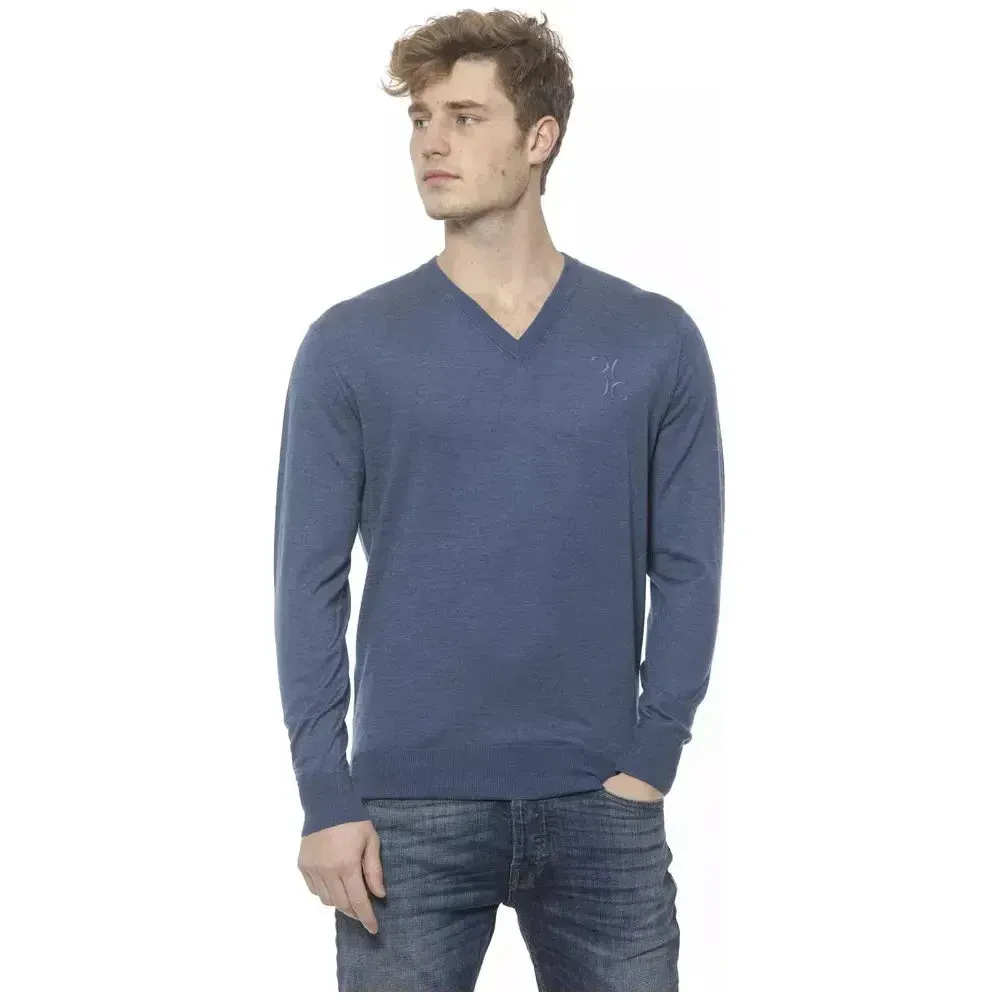 Billionaire Italian Couture Elegant Cashmere V-Neck Men's Sweater