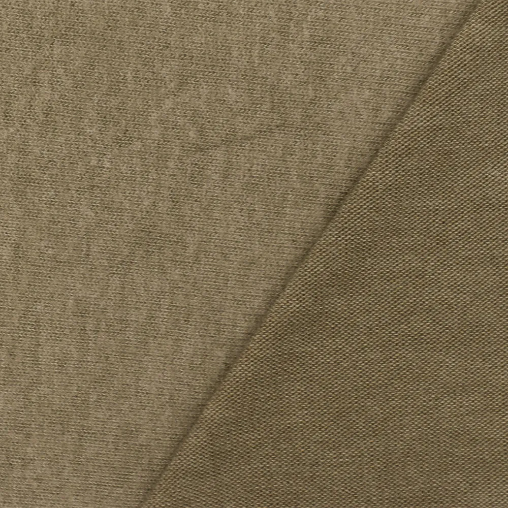 Camping Brown Solid Stretch Poly Brushed Jersey Knit Fabric