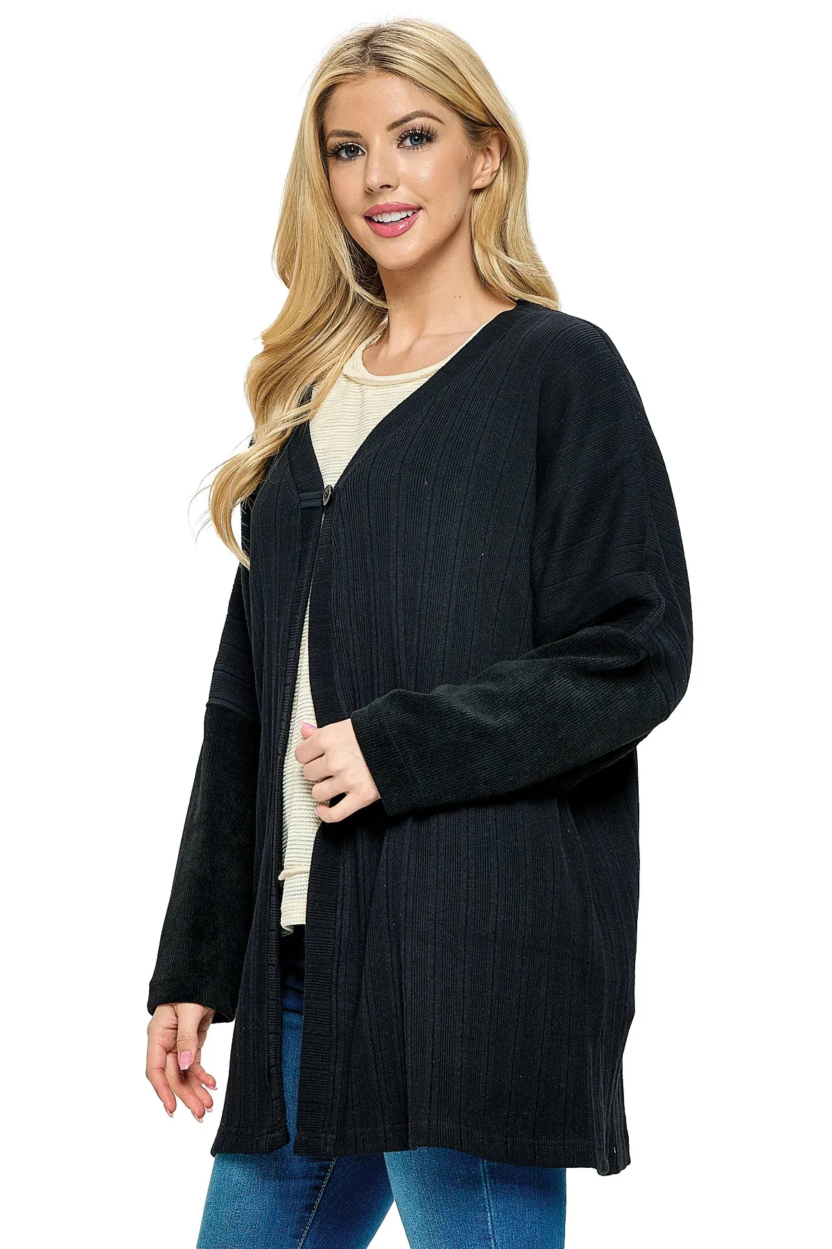 Cardigan Oversized Casual Ribbed