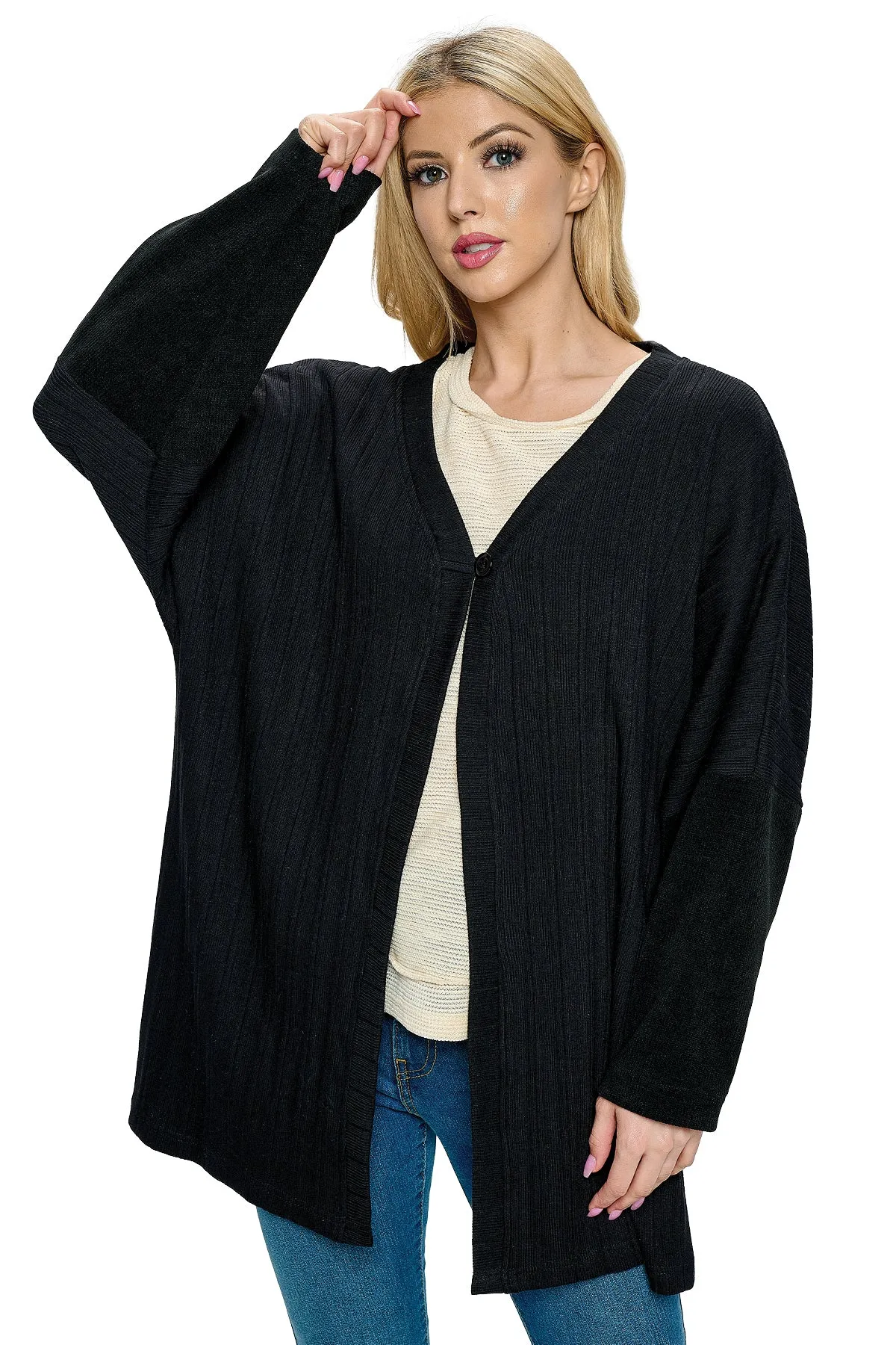 Cardigan Oversized Casual Ribbed