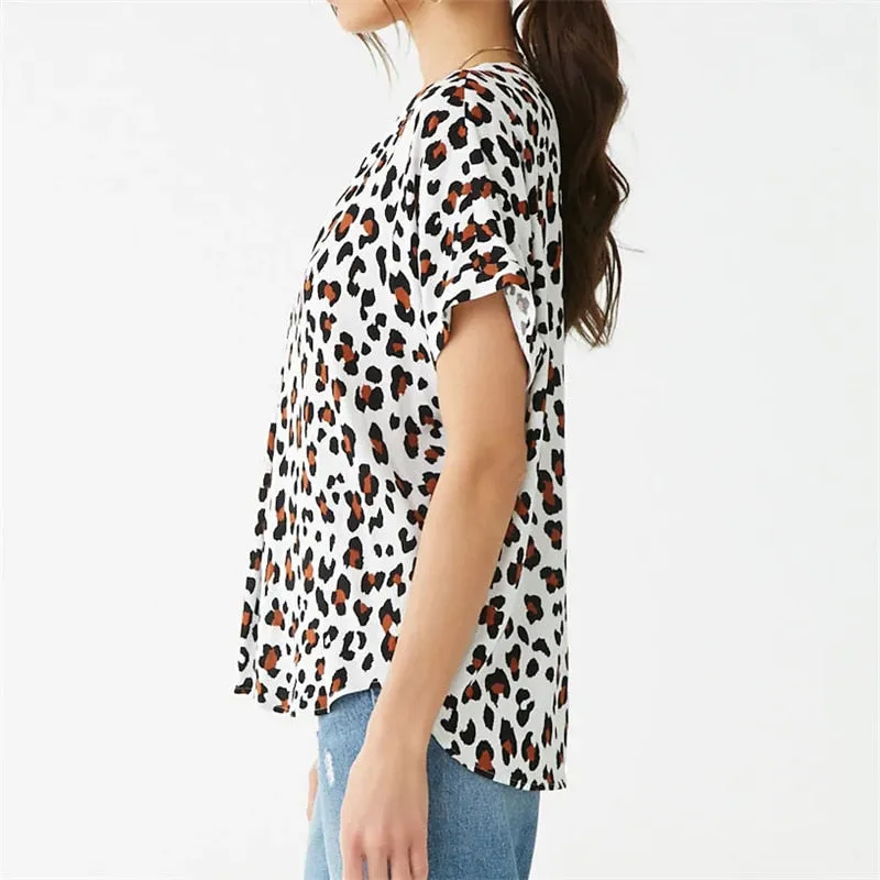 Chiffon Blouse Women Batwing Short Sleeve