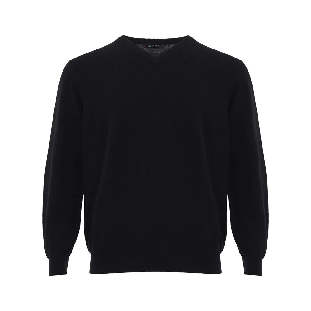 Colombo Elegant Black Cashmere Sweater for Men