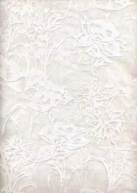 cotton organdy Flock printed ~ floral design