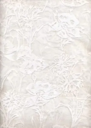 cotton organdy Flock printed ~ floral design