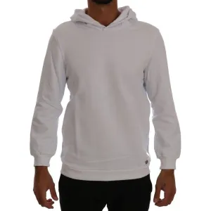 Daniele Alessandrini Elegant White Cotton Hooded Sweater