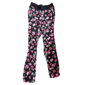 Divided by H&M Womens Sz 10 Black Floral Flare Leg Pants