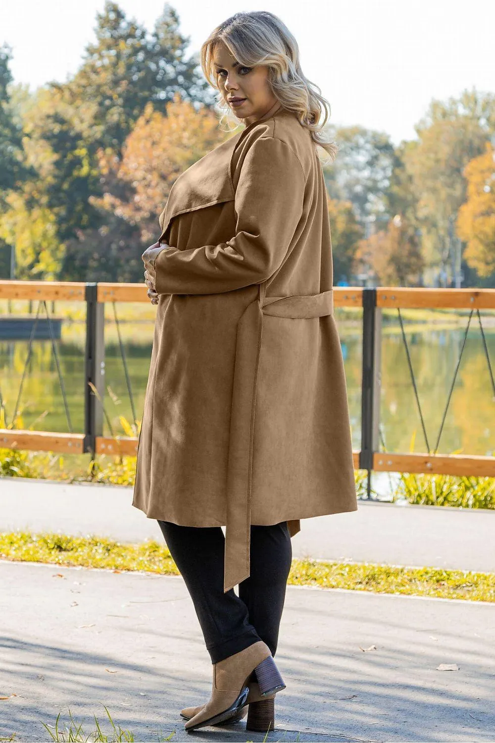 Elegant Curves: Plus Size Simona Overcoat by Karko