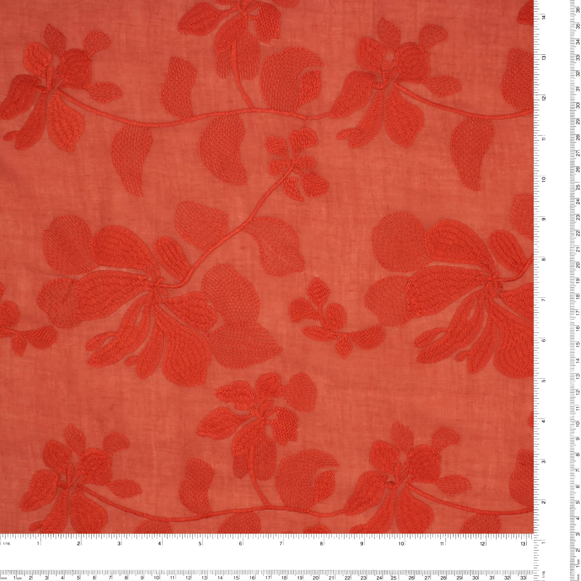 Embroidered Voile - BREEZE - Paprika