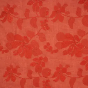 Embroidered Voile - BREEZE - Paprika