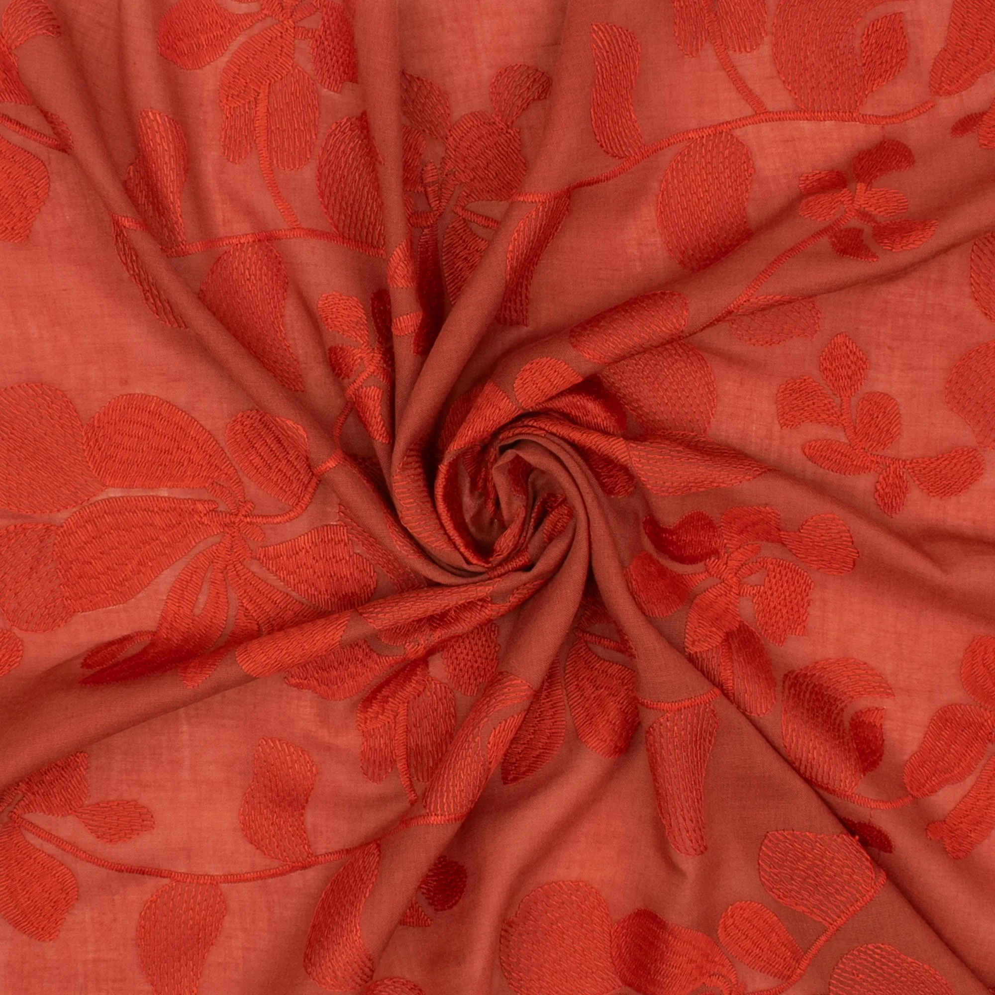 Embroidered Voile - BREEZE - Paprika