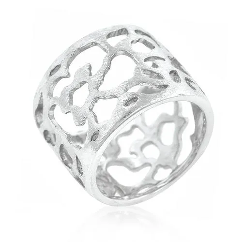 Filigree Matte Rhodium Ring