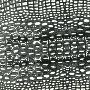 Gray-Black-Ivory Reptile Printed Silk Crepe De Chine Fabric