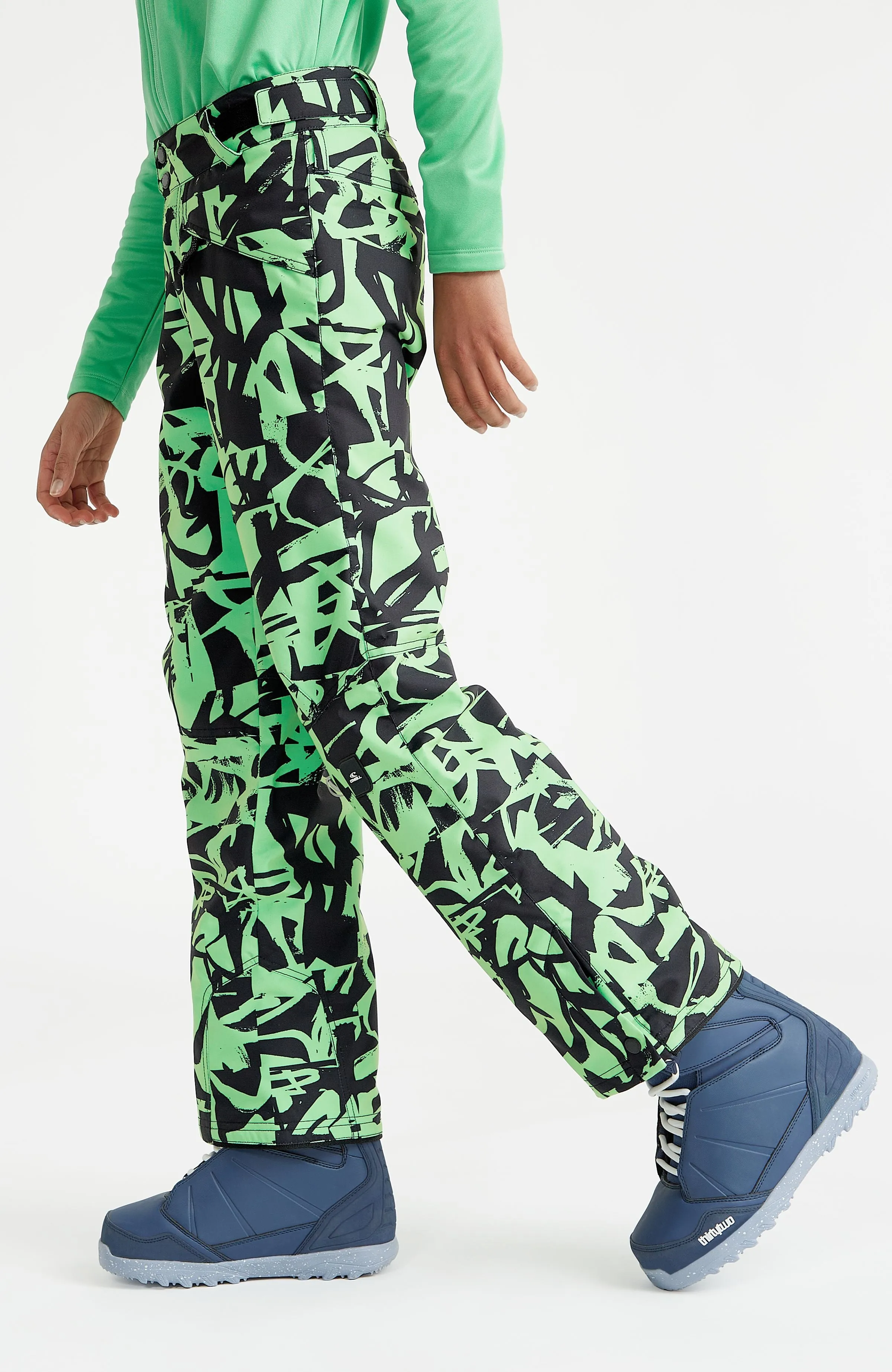 Hammer Printed Snow Pants | Green Scribble