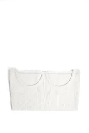 Jersey Cutout Corset Belt in White