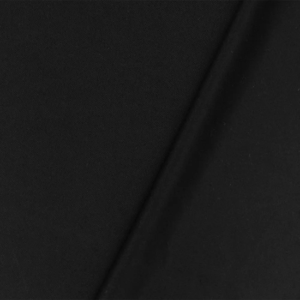 Jet Black Solid Stretch Polyester Activewear Knit Fabric