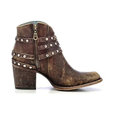 LADIES CORRAL SHORT STUDDED COWGIRL FASHION BOOT C2993