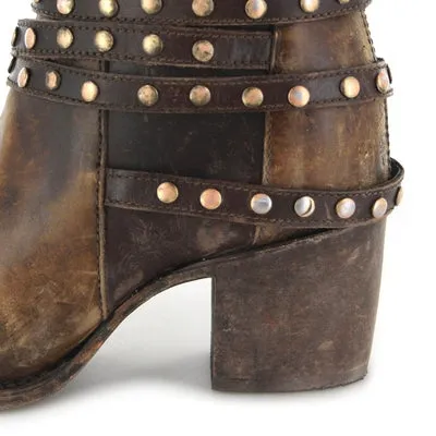 LADIES CORRAL SHORT STUDDED COWGIRL FASHION BOOT C2993