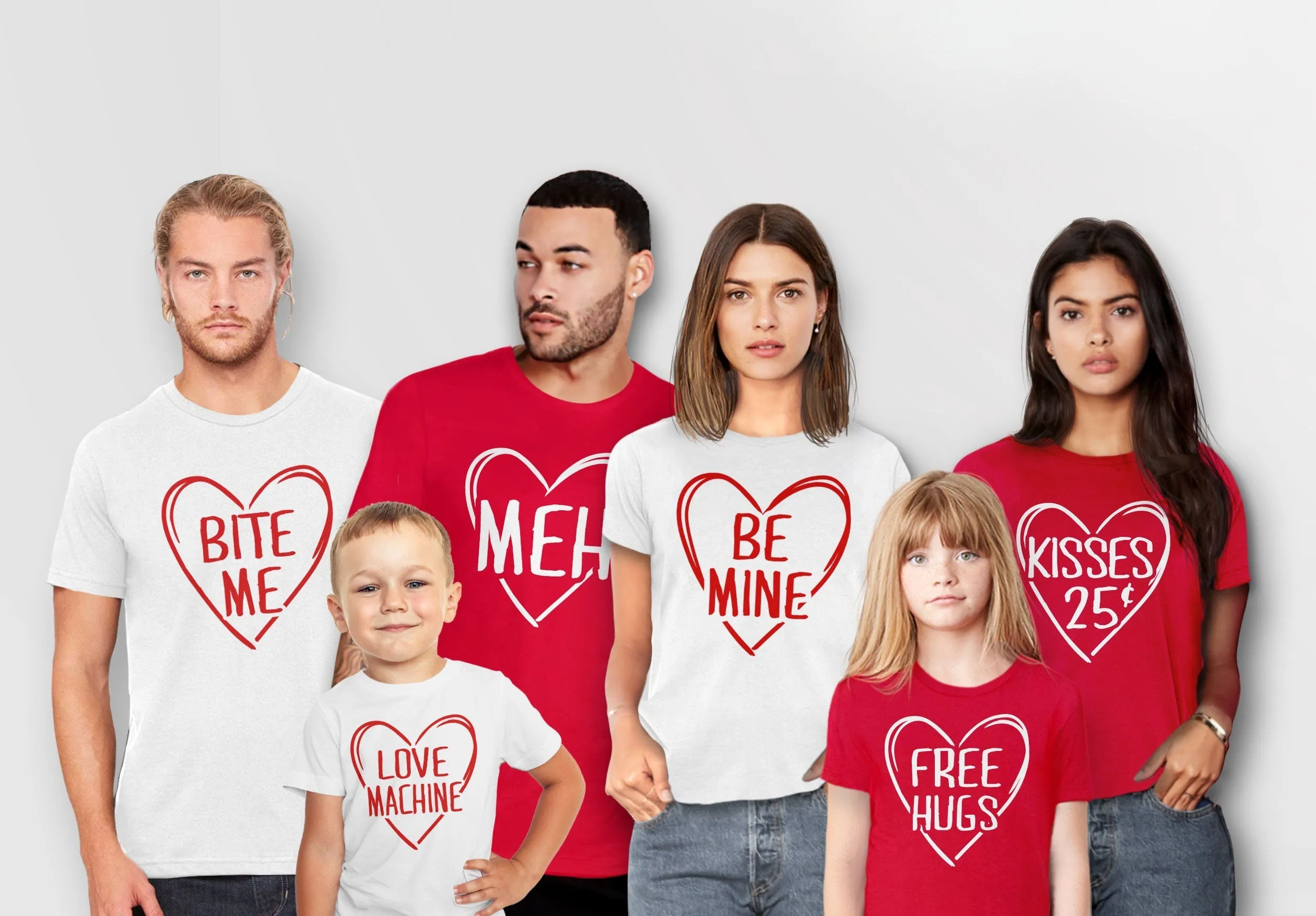 Matching Heart Valentines Day Shirts for family