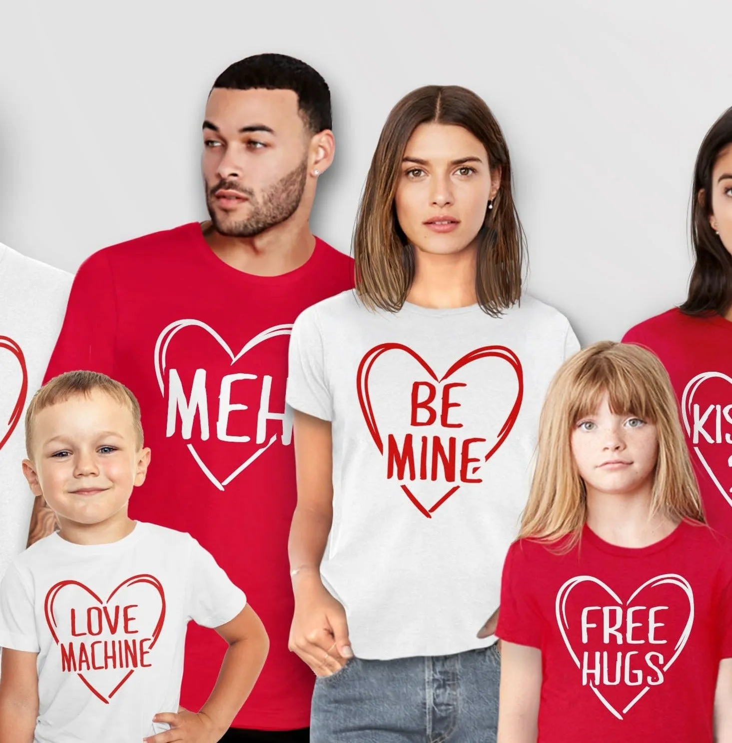 Matching Heart Valentines Day Shirts for family