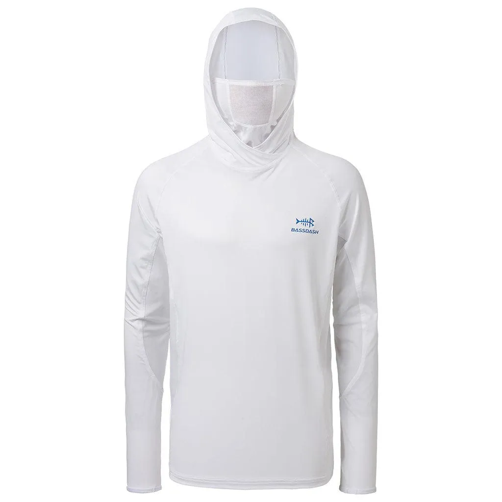 Men’s UPF 50  Long Sleeve Fishing Hoodie with UV Neck Gaiter FS06M