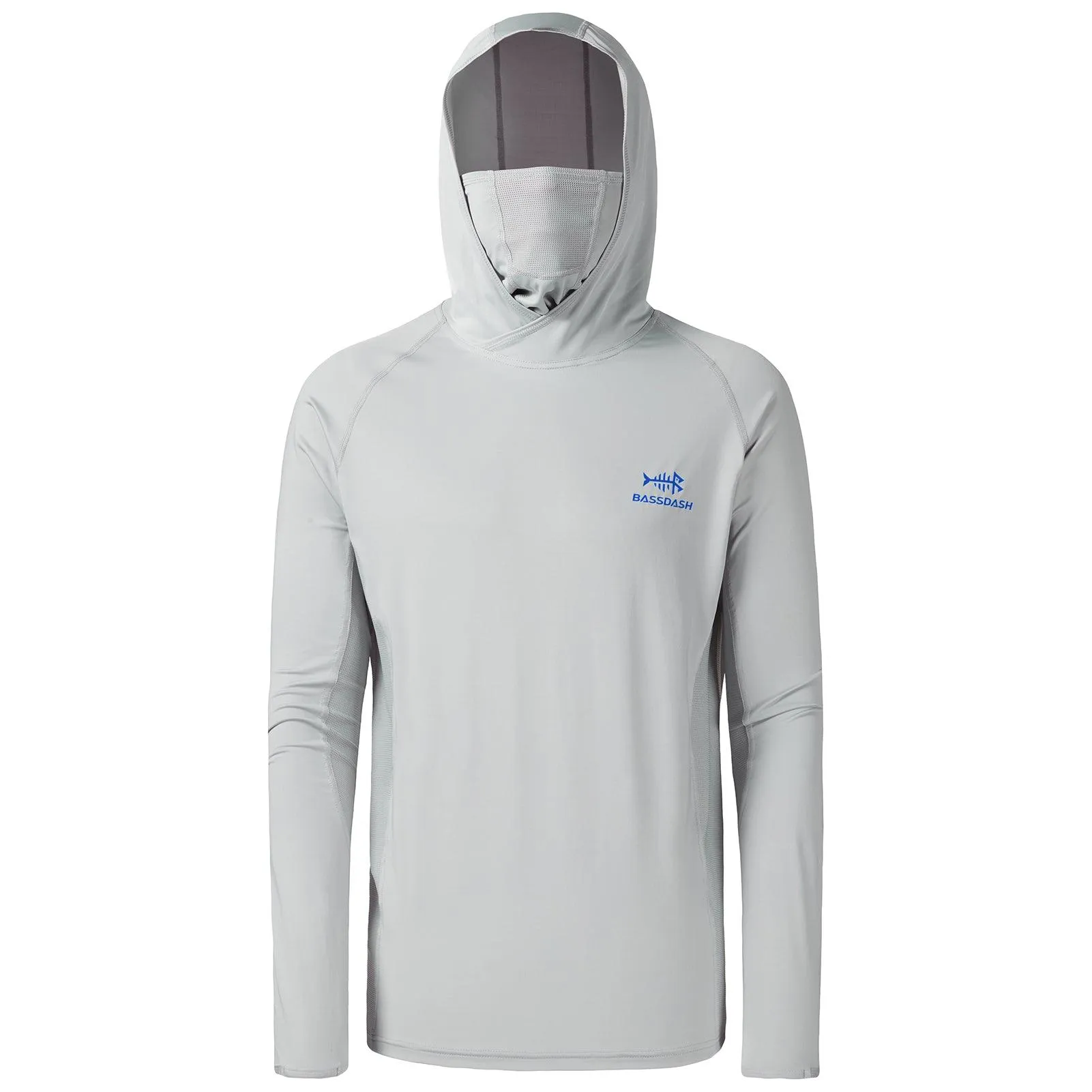 Men’s UPF 50  Long Sleeve Fishing Hoodie with UV Neck Gaiter FS06M