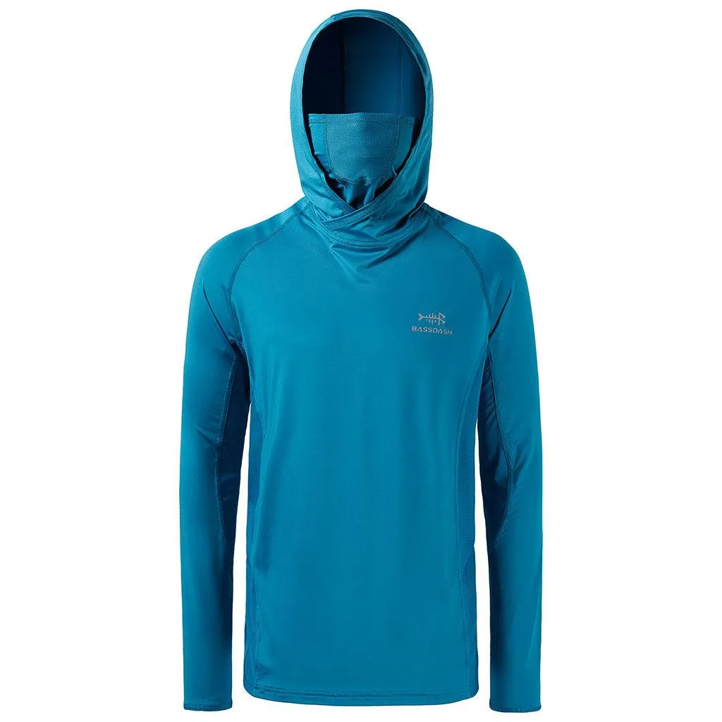 Men’s UPF 50  Long Sleeve Fishing Hoodie with UV Neck Gaiter FS06M