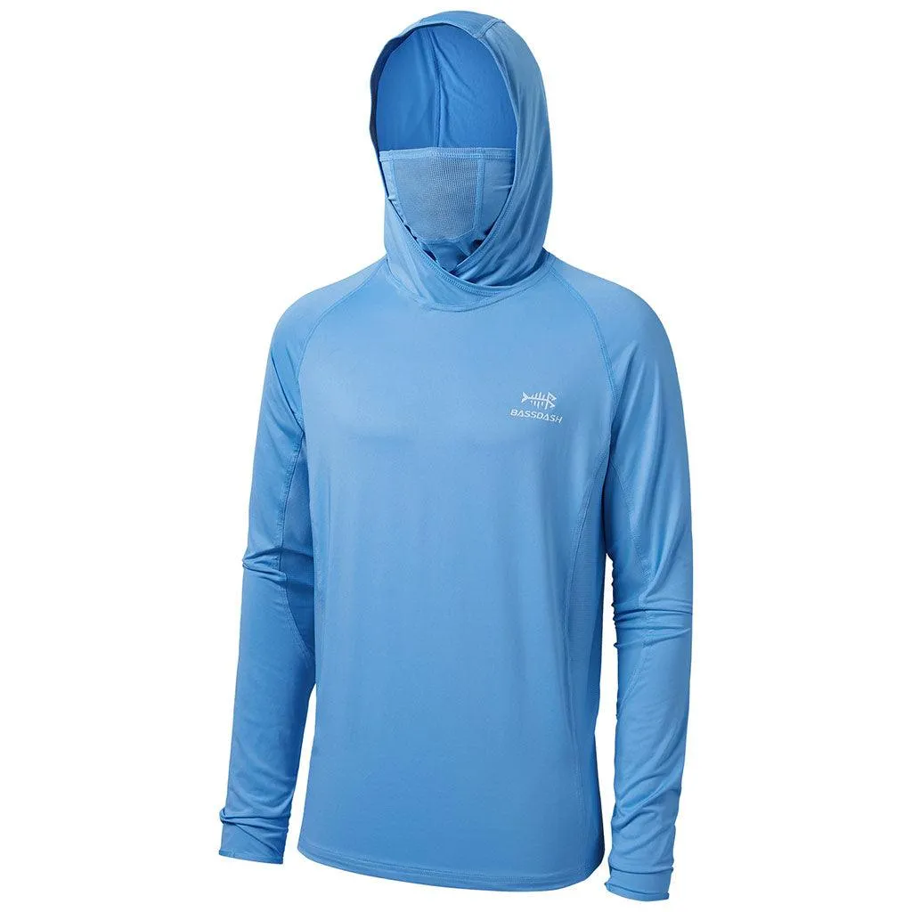 Men’s UPF 50  Long Sleeve Fishing Hoodie with UV Neck Gaiter FS06M