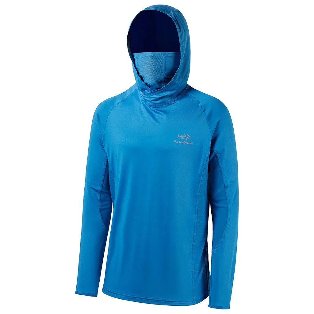 Men’s UPF 50  Long Sleeve Fishing Hoodie with UV Neck Gaiter FS06M