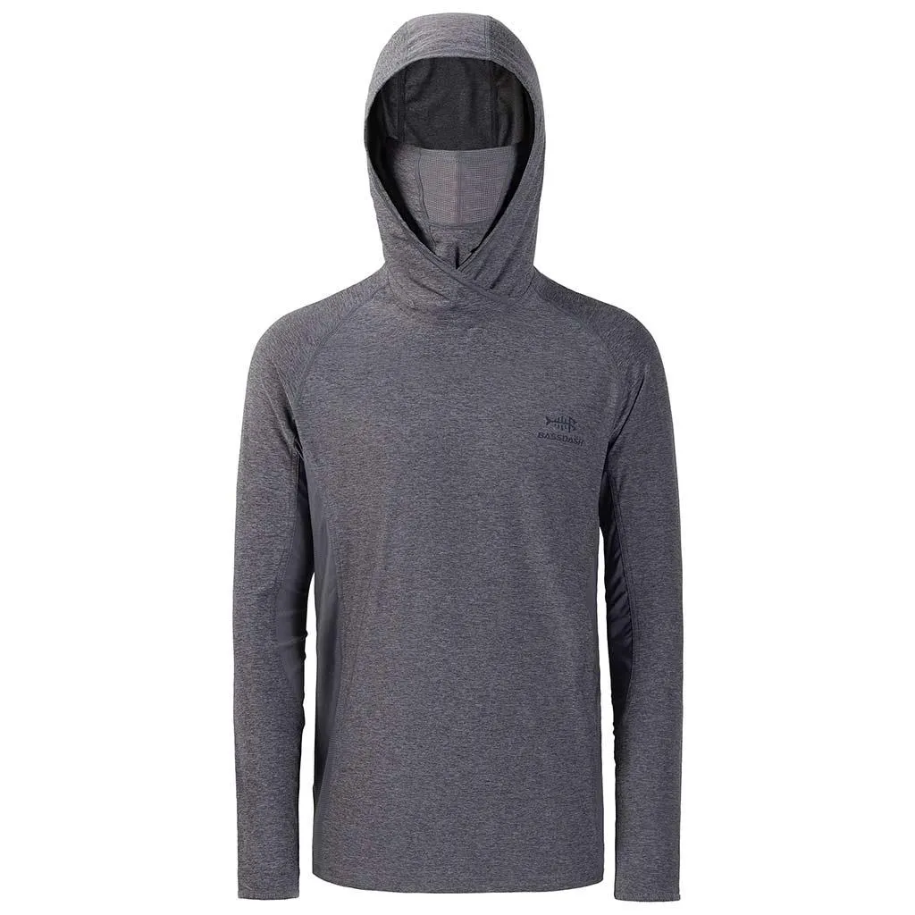 Men’s UPF 50  Long Sleeve Fishing Hoodie with UV Neck Gaiter FS06M