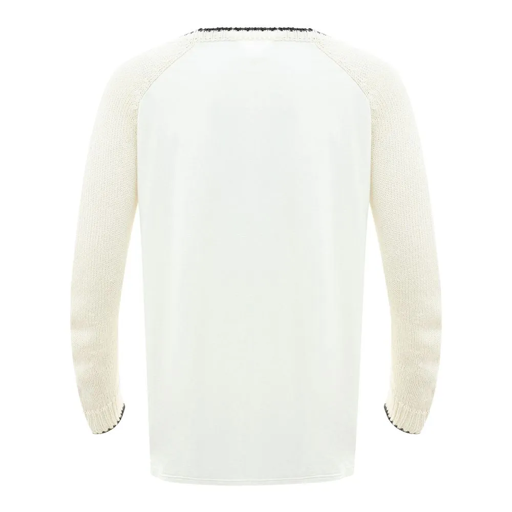 MM6 Maison Margiela Elegant White Cotton Sweater for Men