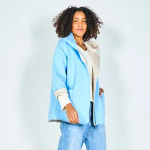 Modern zip-up coat with wide sleeves wholesale