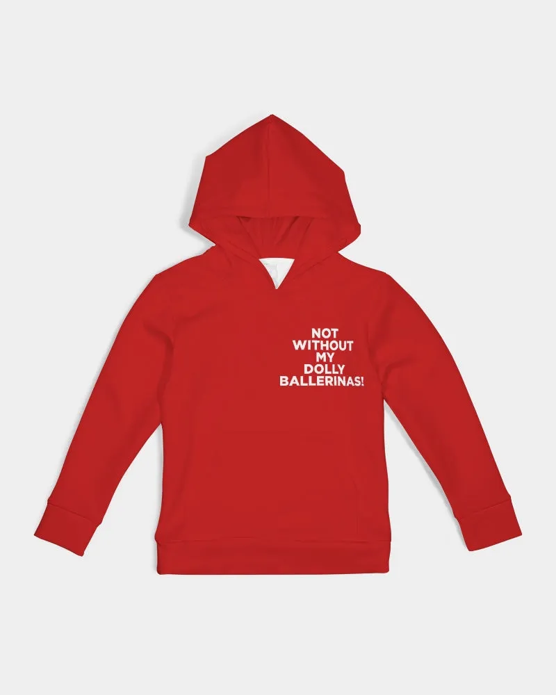 NOT WITHOUT MY DOLLY BALLERINAS WITH RED BALLERINAS Kids Hoodie red