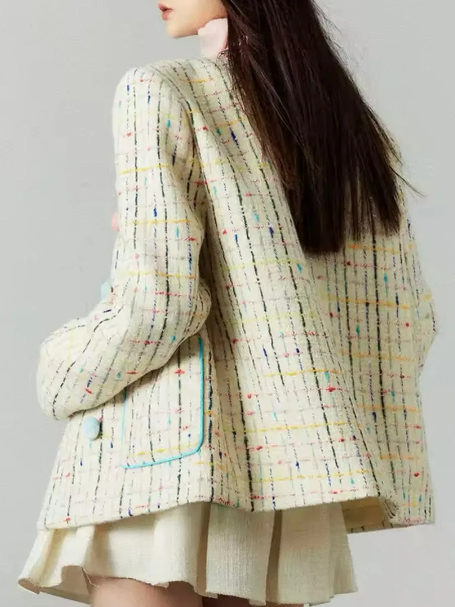 Off white and colors tweed jacket