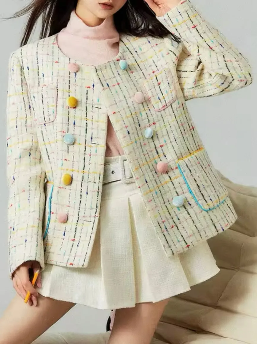 Off white and colors tweed jacket