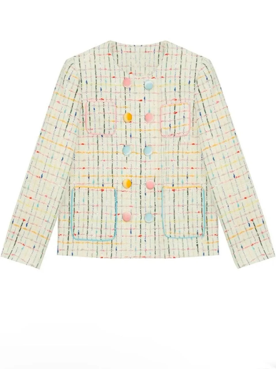 Off white and colors tweed jacket