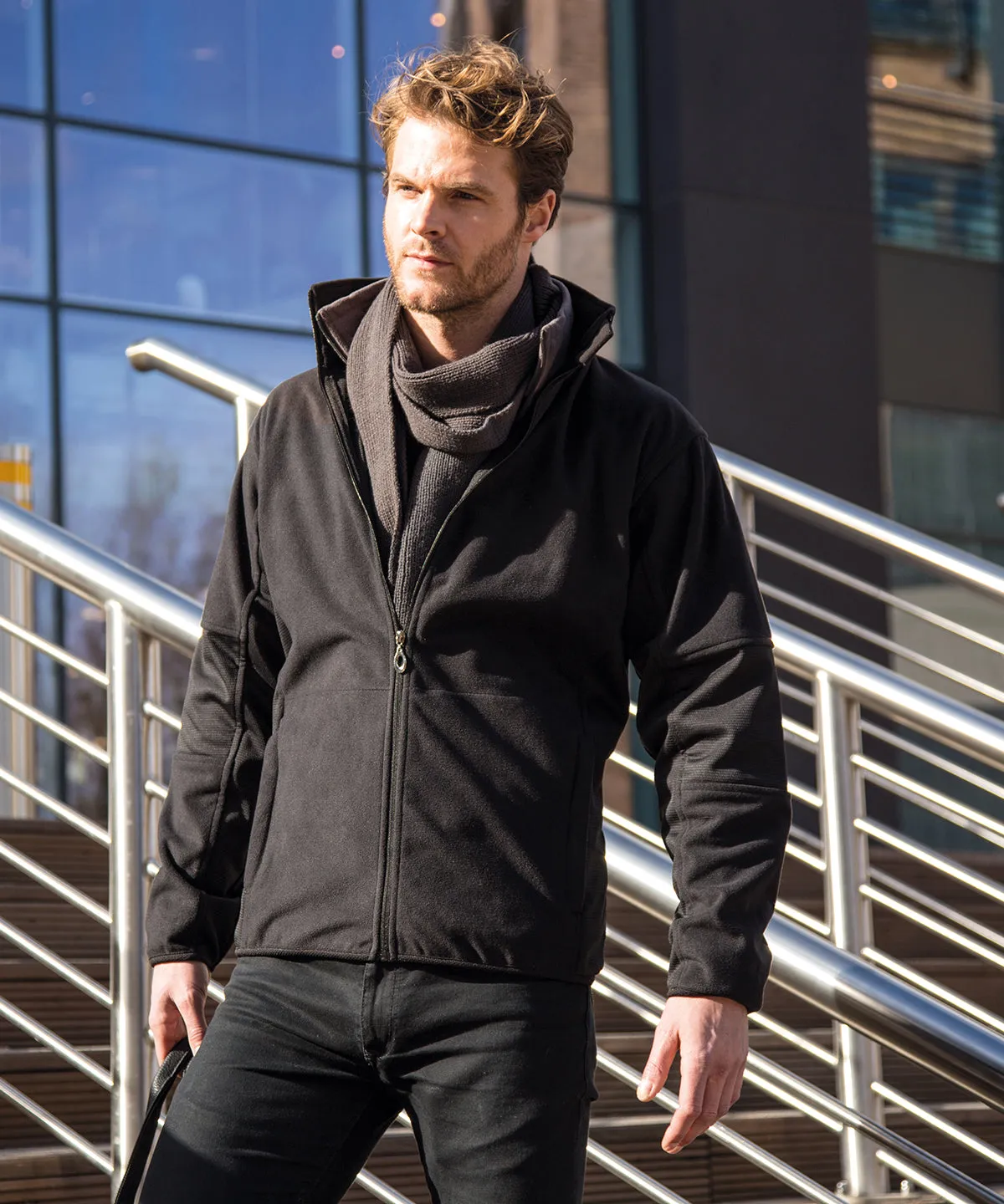 Osaka combed pile softshell jacket | Navy