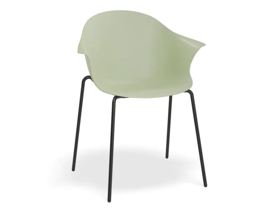 Pebble Armchair Mint Green with Shell Seat - Swivel Base