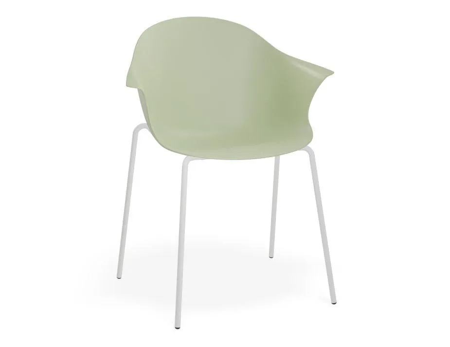 Pebble Armchair Mint Green with Shell Seat - Swivel Base