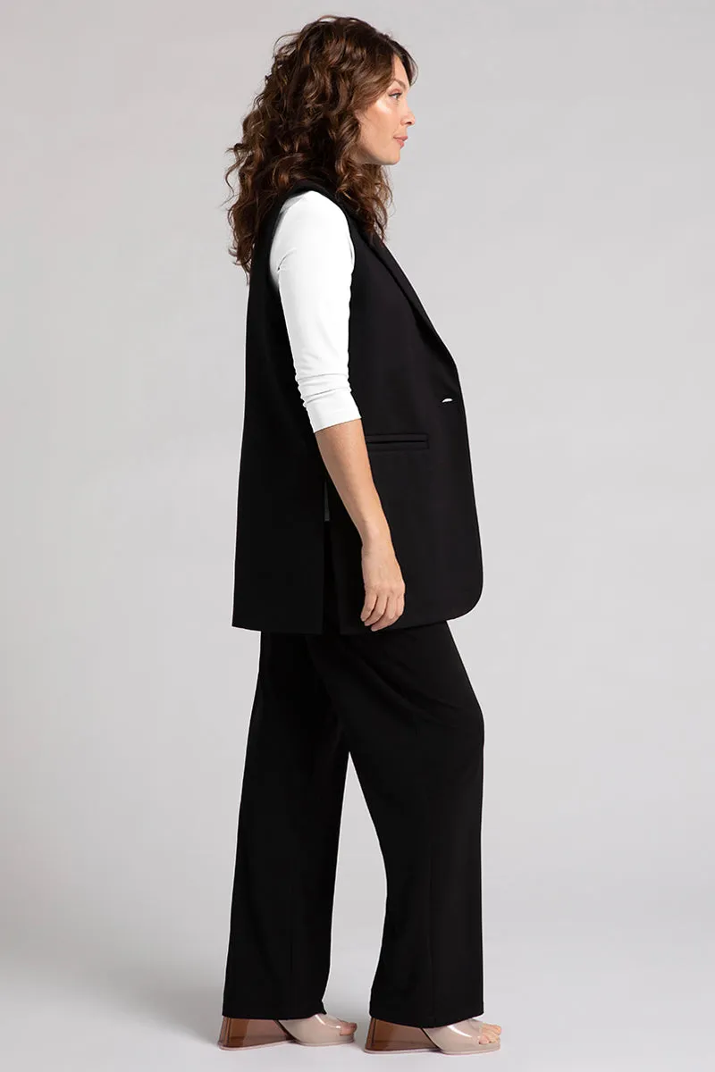 Ponte Sleeveless Jacket | Black