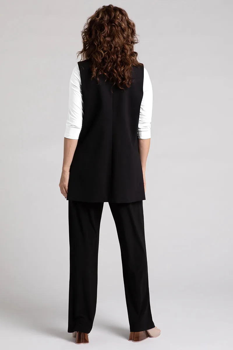 Ponte Sleeveless Jacket | Black